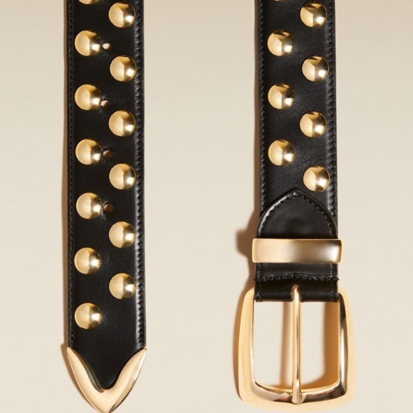 KHAITE Black and Gold Studded Belt main image 6